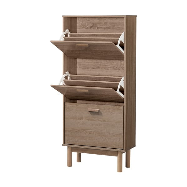 Dabīga toņa atverams apavu plaukts ar ozolkoka imitāciju Melanie – Støraa-image-3