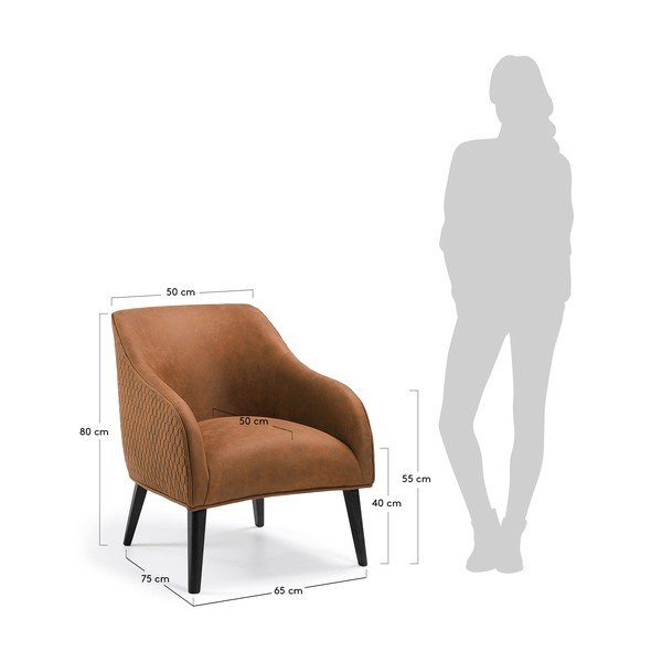Brūns krēsls Kave Home Lobby-image-3