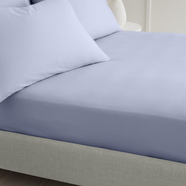 Gaiši violets palags no kokvilnas perkala ar gumiju 150x200 cm Cotton Percale – Bianca-image-1