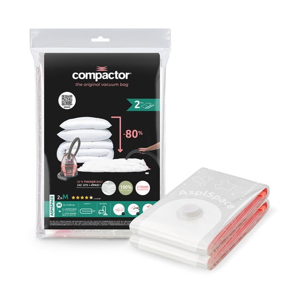 Vakuuma maisi apģērbam (2 gab.) Premium Valve M – Compactor