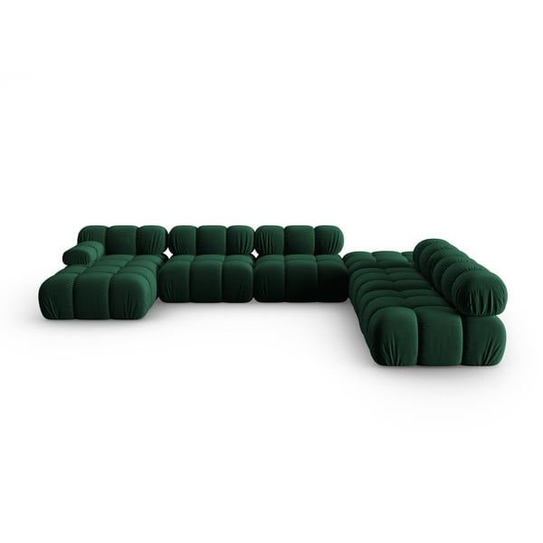 Zaļš samta dīvāns 379 cm Bellis – Micadoni Home
