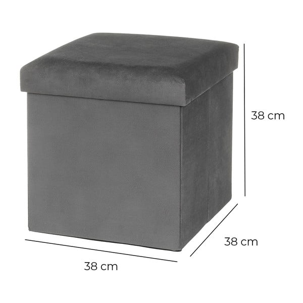 Tumši pelēks samta pufs Estela – Casa Selección-image-3