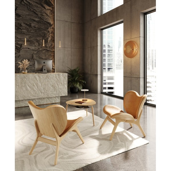 Dabīga toņa ozola masīvkoka griestu lampa no koka ø 49 cm Clava Up – UMAGE-image-3