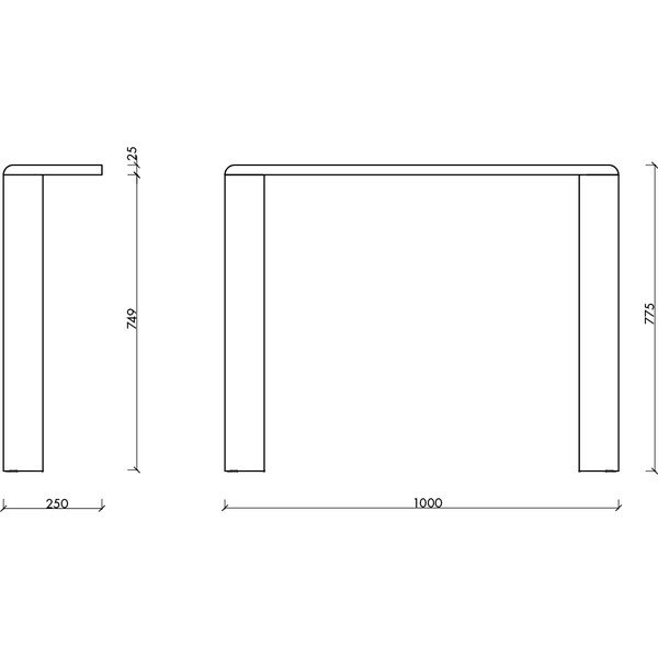 Sarkans tērauda konsoles galds 25x100 cm Fli – noo.ma-image-3