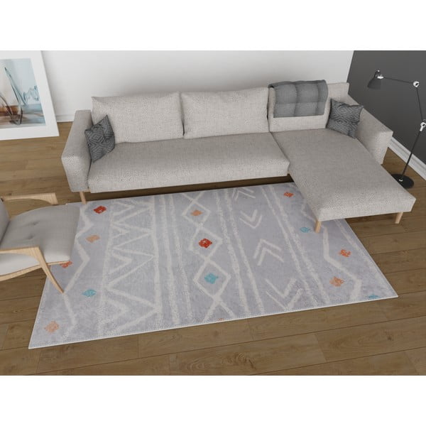 Gaiši pelēks mazgājams celiņa paklājs 80x200 cm – Vitaus-image-1