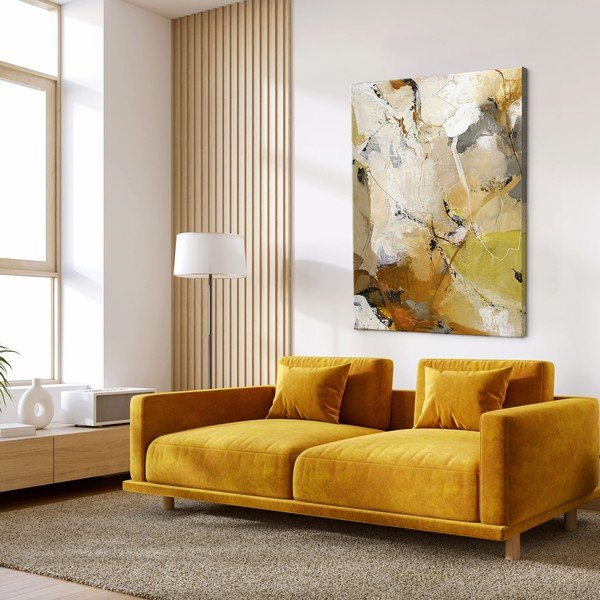 Drukāta/ar rokām krāsotiem elementiem glezna uz audekla 90x118 cm Everlast – Malerifabrikken-image-1