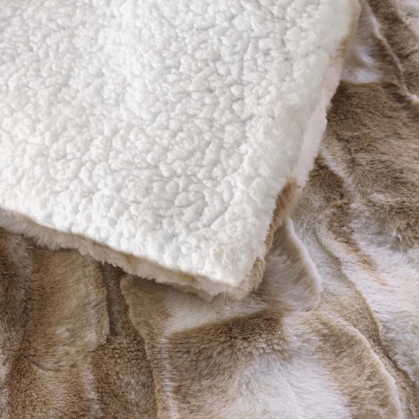 Bēšs pleds no mākslīgās kažokādas 180x220 cm Cheyenne – douceur d'intérieur-image-3