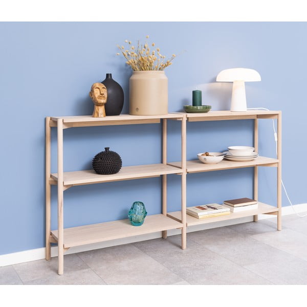 Dabīga toņa grāmatplaukts ar ozolkoka imitāciju 169x88x30 cm Braidwood – Actona-image-1