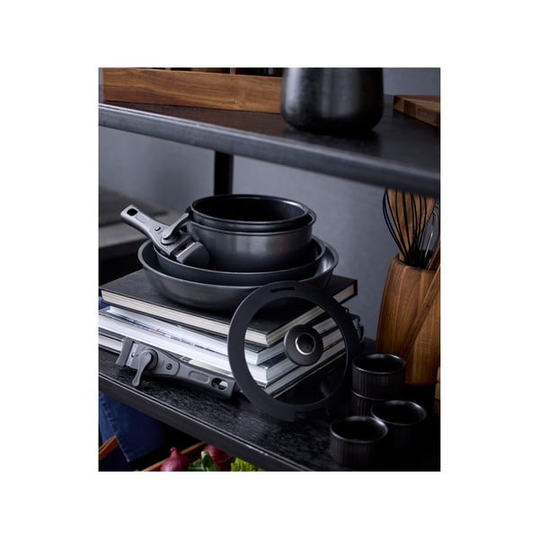 Alumīnija kastroļi ar noņemamu rokturi un nelīpošo pārklājumu (2 gab.) 2,4 l – Holm-image-3