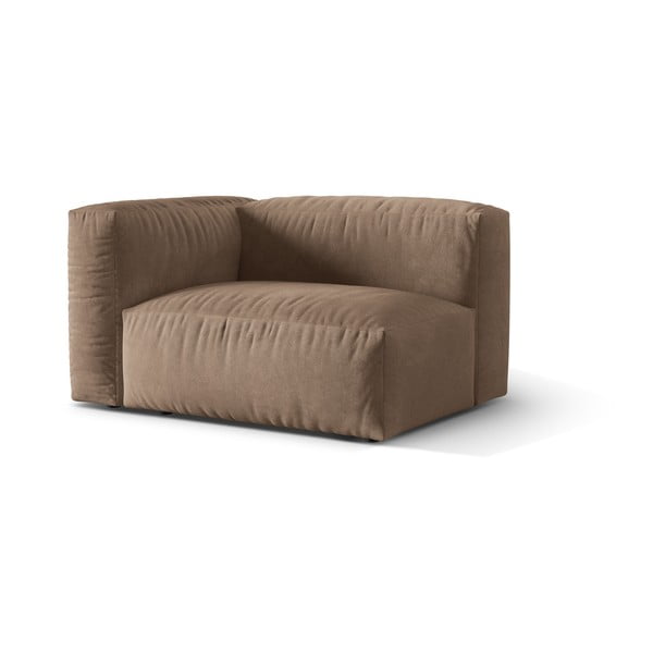 Gaiši brūna samta modulārā dīvāna daļa (ar kreiso stūri) Martina – Micadoni -image-1