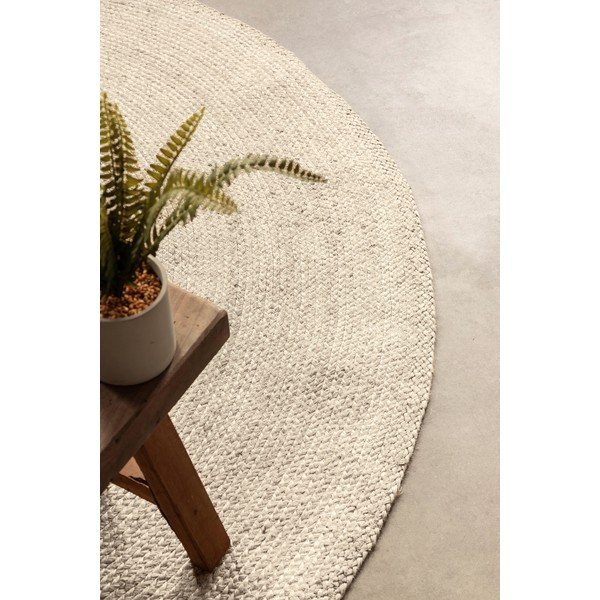 Krēmkrāsas divpusējs/ar rokām darināts džutas apaļš paklājs ø 100 cm Braided – Hanse Home-image-2