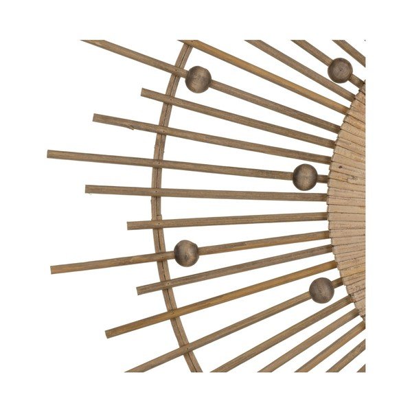 Sienas spogulis ar bambusa rāmi ø 70 cm Sol – Ixia-image-1