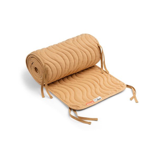 Dzeltena kokvilnas bērnu gultiņas apmale Done by Deer Waves, garums 360 cm