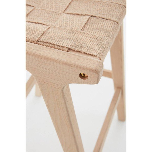Dabīga toņa ozola masīvkoka bāra taburetes (2 gab.) (sēdekļa augstums 65 cm) Norrebro – Jotex-image-3