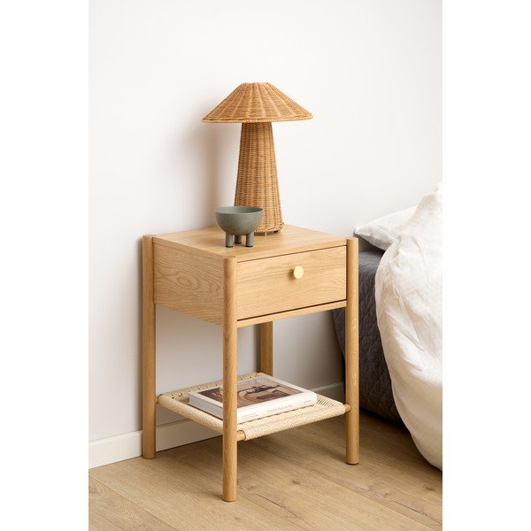 Gaiša dabīga toņa naktsskapītis ar ozolkoka imitāciju Monfort – Actona-image-1