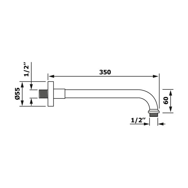 Matēti melna misiņa dušas savienojuma daļa Aqualine  – Sapho-image-1