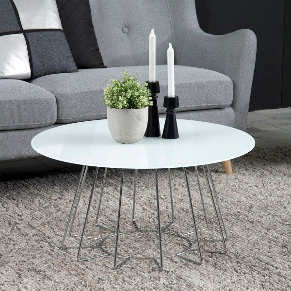 Balts kafijas galdiņš Actona Casia, ⌀ 80 cm-image-1