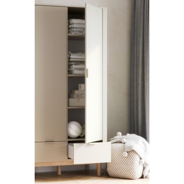 Krēmkrāsas bērnu drēbju skapis 100x52 cm Miloo – Pinio-image-1