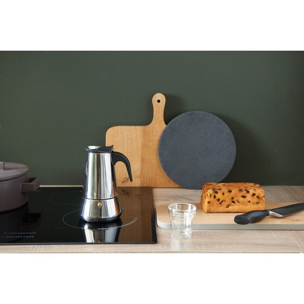 Sudraba krāsas nerūsējošā tērauda mokas kafijas kanna 400 ml Trevi – Leopold Vienna-image-1