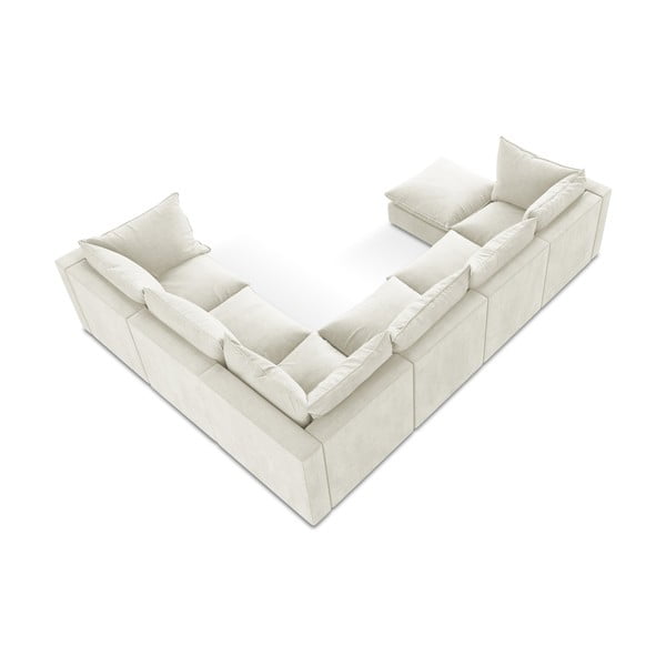 Bēšs stūra dīvāns (ar labo stūri/U veida) Manao – Makamii-image-3