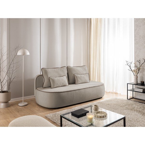 Brūns/pelēkbrūns samta salokāms/ar uzglabāšanas vietu dīvāns 210 cm Saga – Ropez-image-2