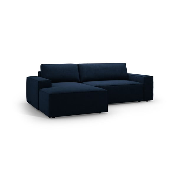 Tumši zils salokāms stūra dīvāns no buklē auduma (ar kreiso stūri) Jodie – Micadoni Home-image-2