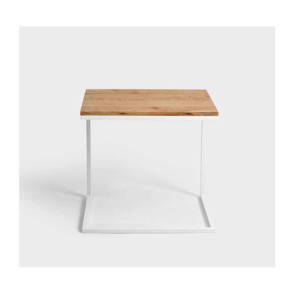 Galds ar baltu pamatni un masīvkoka virsmu CustomForm Lupe-image-3