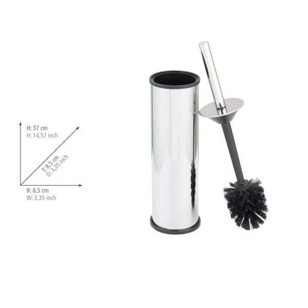 Spīdīgas sudraba krāsas nerūsējošā tērauda tualetes birste Olmedo – Wenko-image-2