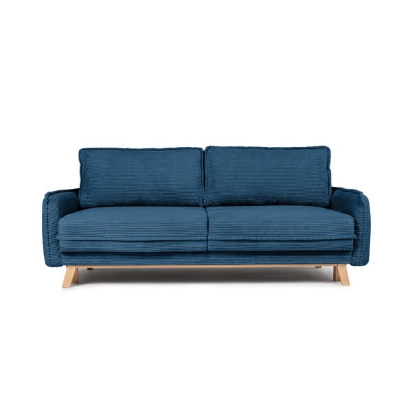 Zils velveta izvelkams dīvāns 218 cm Tori – Bonami Selection