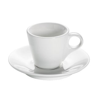 Balta porcelāna tasīte ar apakštasīti Maxwell & Williams Basic Espresso, 70 ml