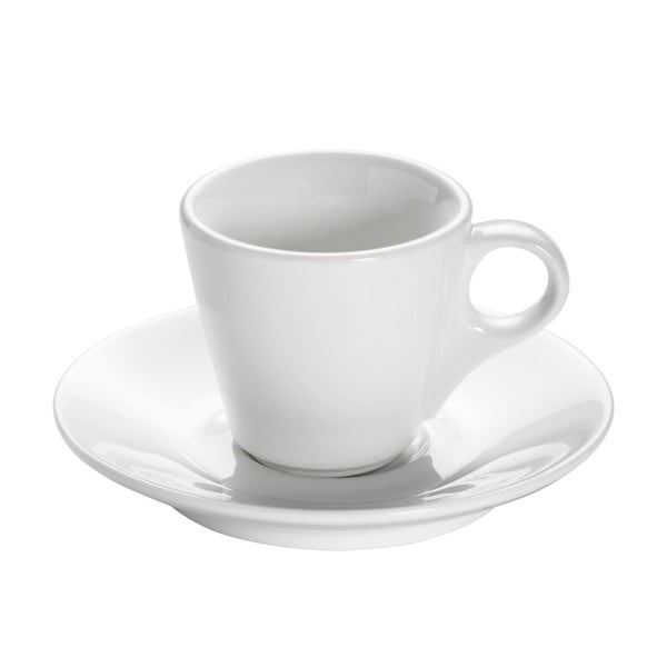 Balta porcelāna tasīte ar apakštasīti Maxwell & Williams Basic Espresso, 70 ml