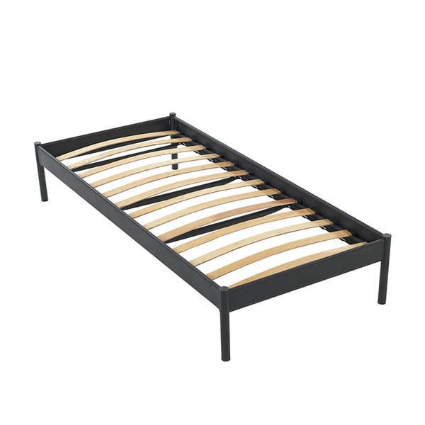 Melna metāla vienvietīga gulta ar režģi 90x200 cm Hatkus – Kalune Design-image-4