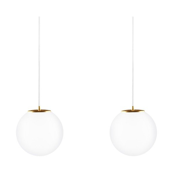 Dubultā opālstikla piekaramā lampa ar zelta krāsas ligzdu Sotto Luce TSUKI-image-2