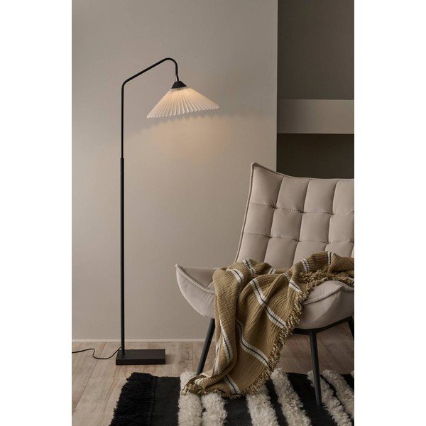 Melna/krēmkrāsas tekstila stāvlampa ar saliekamu konstrukciju (augstums 155 cm) Kate – Ellos Home-image-1