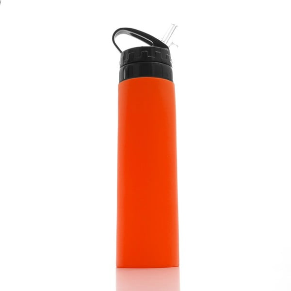 Oranžā silikona sporta pudele InnovaGoods Hidralyne