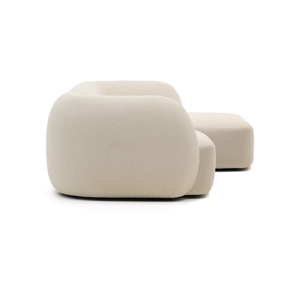 Krēmkrāsas stūra dīvāns no šenila auduma (ar labo stūri/ar zvilni) Martina – Kave Home-image-3