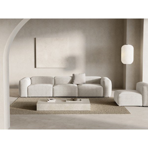 Bēšs velveta dīvāns 364 cm Bergamo – Cosmopolitan Design-image-1