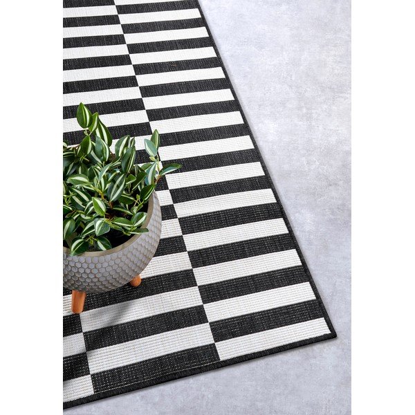 Melnbalts iekštelpu un āra celiņa paklājs 80x300 cm Viela – Hanse Home-image-2
