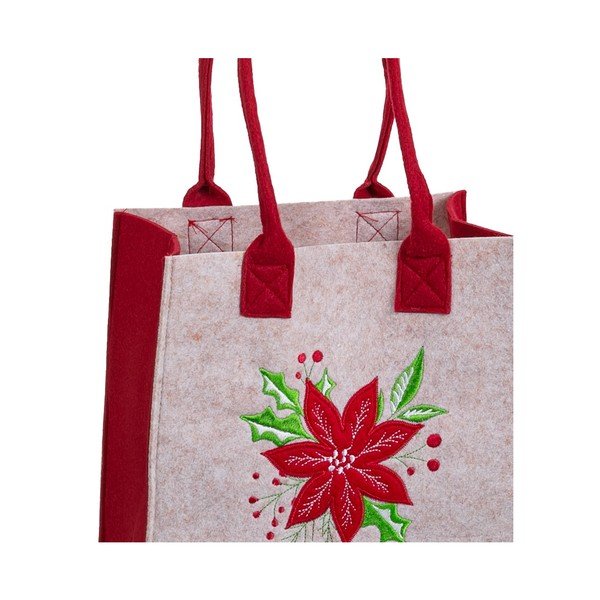 Dāvanu maisiņš ar Ziemassvētku motīvu 23x12 cm Poinsettia – Casa Selección-image-1