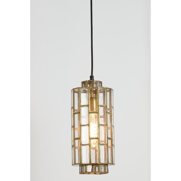 Bronzas krāsas piekaramā lampa ar stikla abažūru Søstrene – Light & Living-image-3
