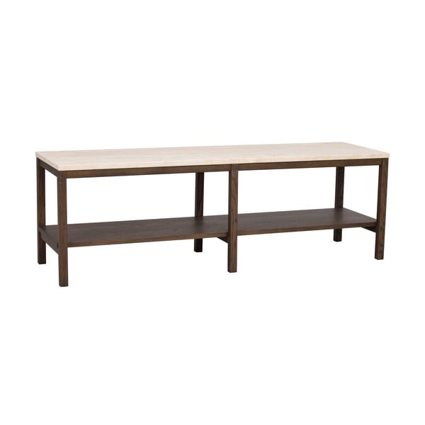 Brūns/bēšs konsoles galds ar akmens virsmu 140x40 cm Orwel – Rowico-image-2