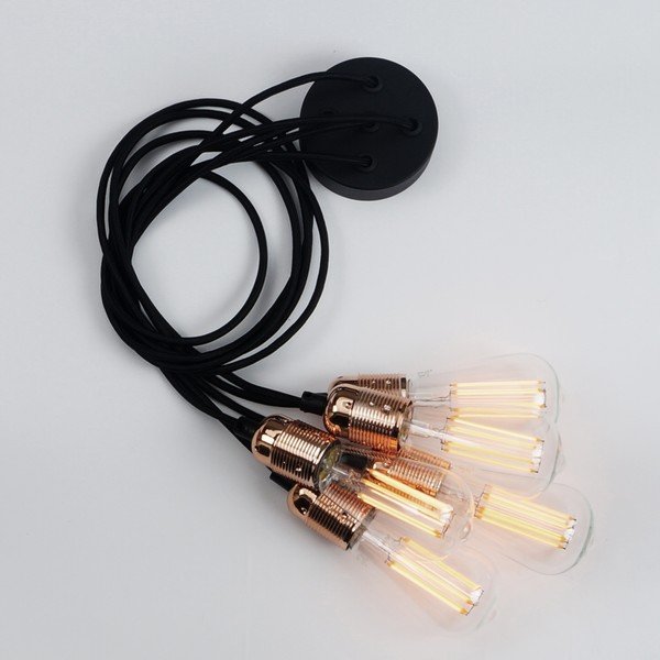 Piecdaļīga piekarināmā lampa ar vara detaļām Sotto Luce Uno-image-4