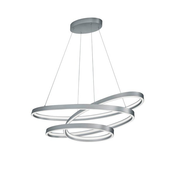 Pelēka LED piekaramā lampa ar balss vadību/ar mobilās lietotnes vadību un metāla abažūru Ciola – CINQUE-image-2