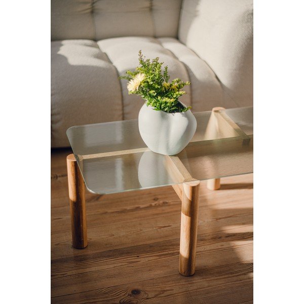 Dabīga toņa žurnālgaldiņš ar stikla galda virsmu 55x105 cm Kob – noo.ma-image-3