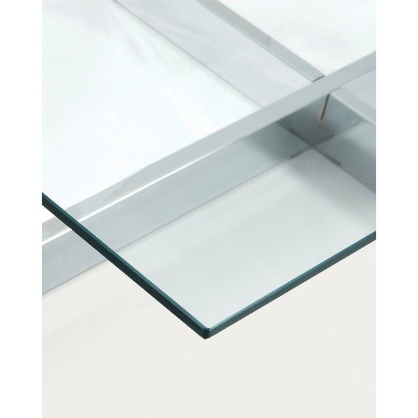 Sudraba krāsas žurnālgaldiņš ar stikla galda virsmu 70x120 cm Plam – Kave Home-image-3