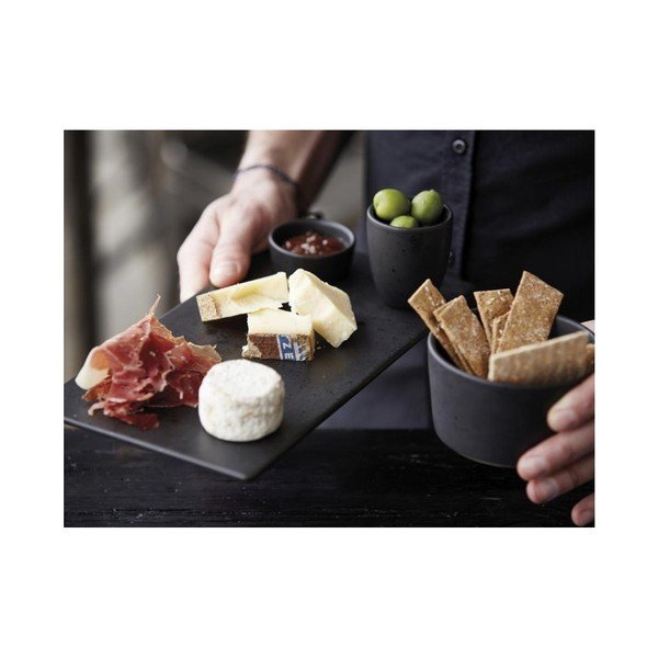 Melna keramikas servēšanas paplāte Bitz Mensa, garums 30 cm-image-4