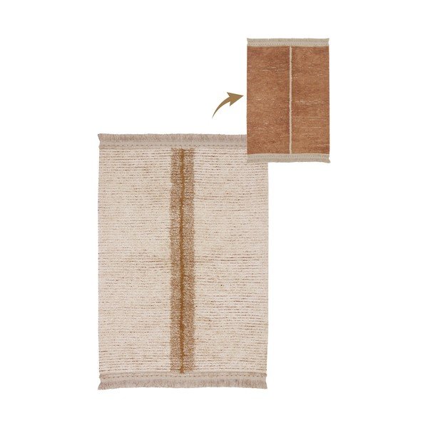 Ķieģeļu sarkans/bēšs kokvilnas paklājs 140x200 cm Duetto Toffee – Lorena Canals-image-3