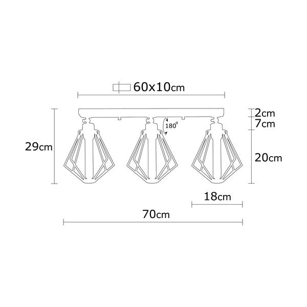 Melna/zelta krāsas griestu lampa ar metāla abažūru ø 18 cm Oylat – Opviq lights-image-3