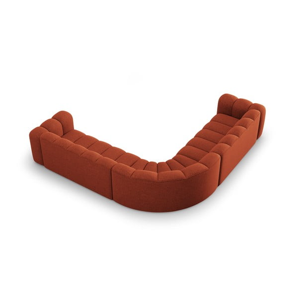 Ķieģeļu sarkans modulārais stūra dīvāns no šenila auduma Lupine – Micadoni -image-3