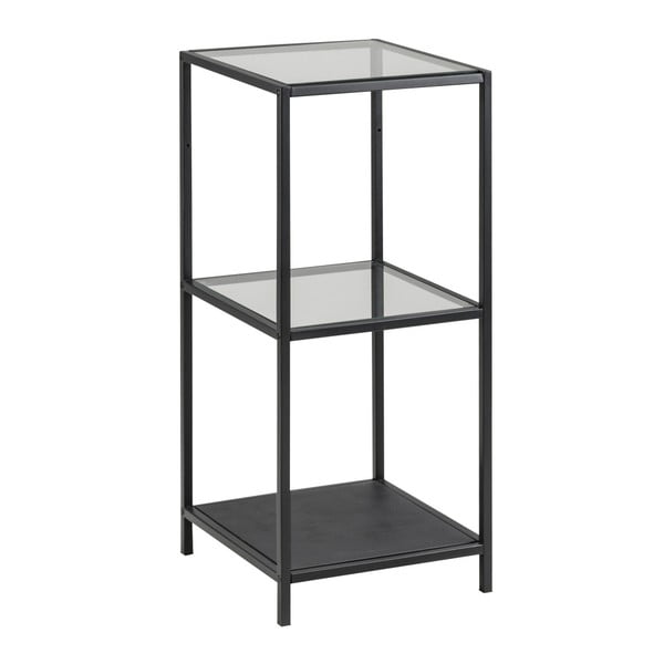 Melns stikla plaukts 35x83 cm Seaford – Actona-image-1